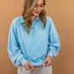 Presley Button Up Pullover in Blue