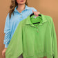 Presley Button Up Pullover in Green