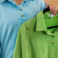 Presley Button Up Pullover in Green