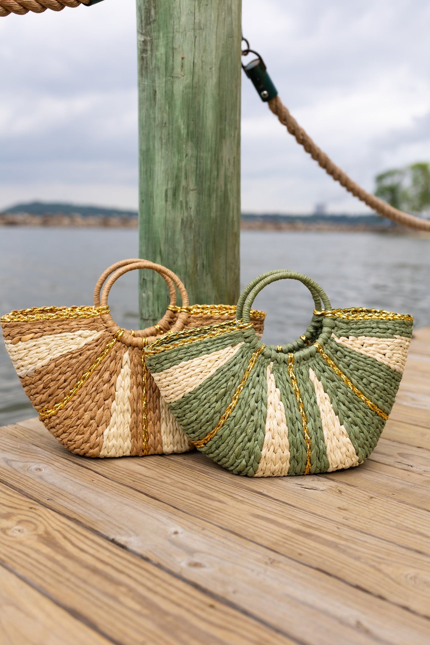 Woven Straw Tote Bag