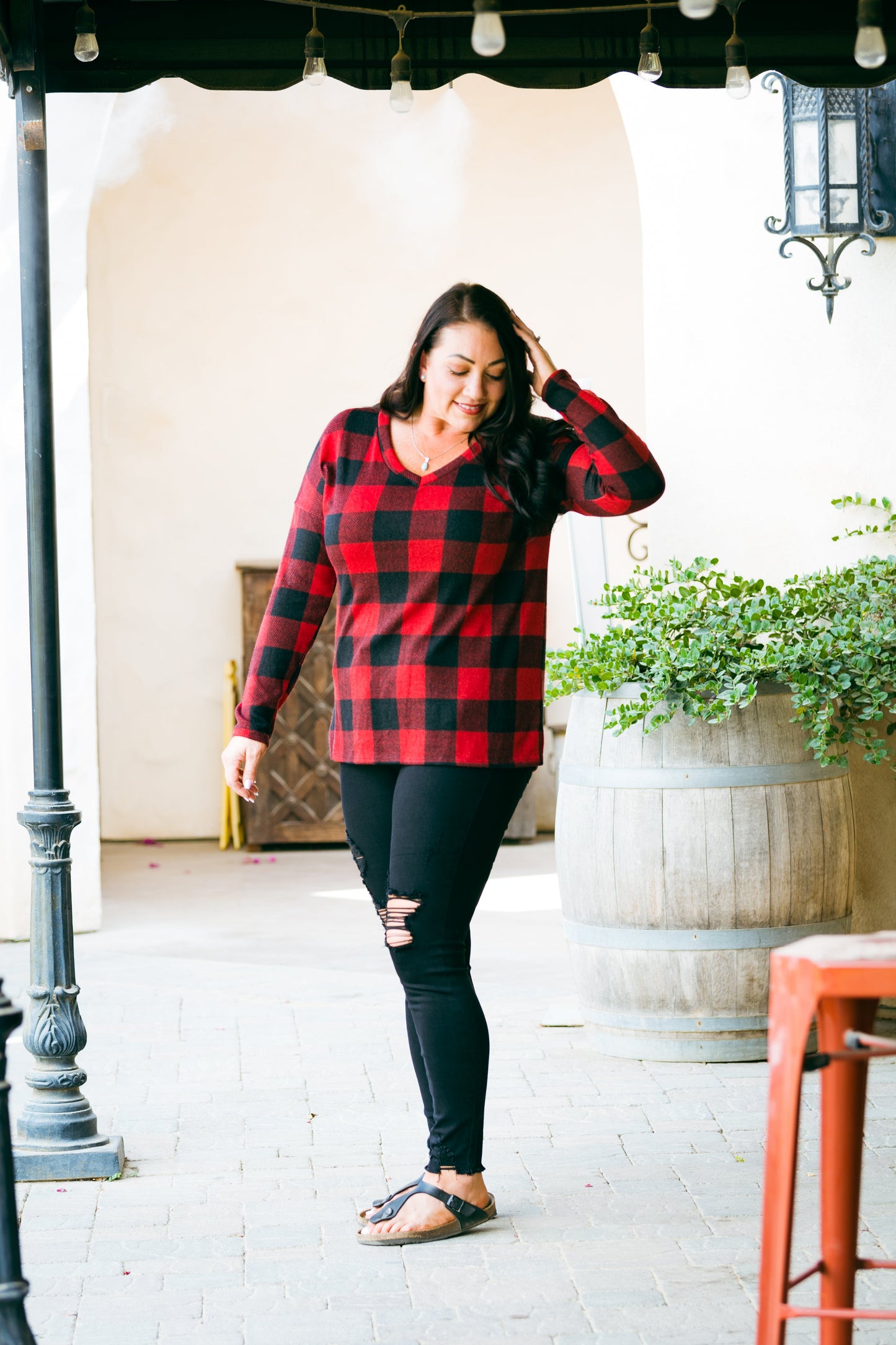 Mad About Plaid Pullover - Red