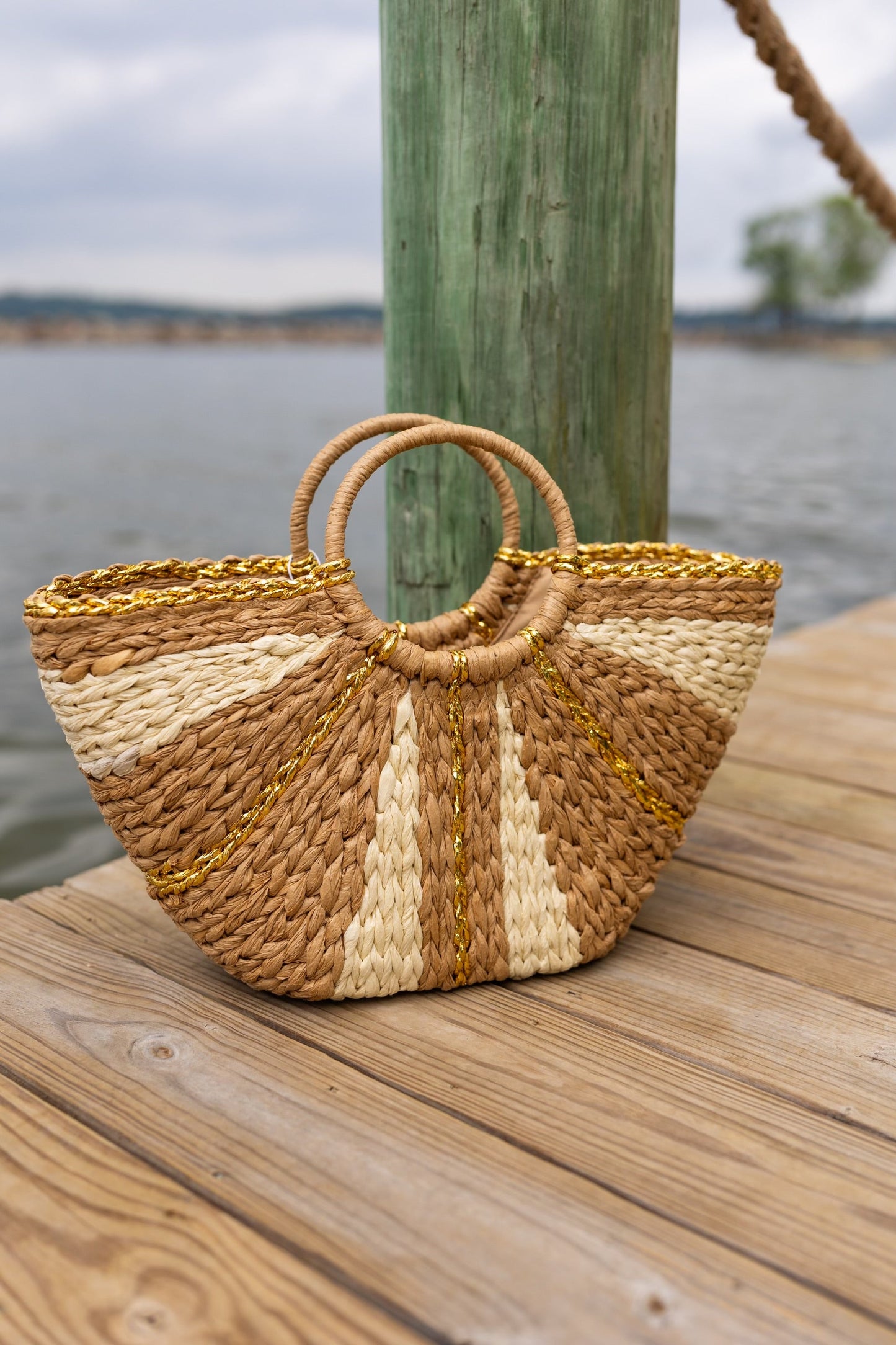 Woven Straw Tote Bag