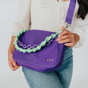 Oh So Neon Crossbody Shoulder Bag - Purple