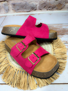 Suzan Buckle Sandal in Fuschia