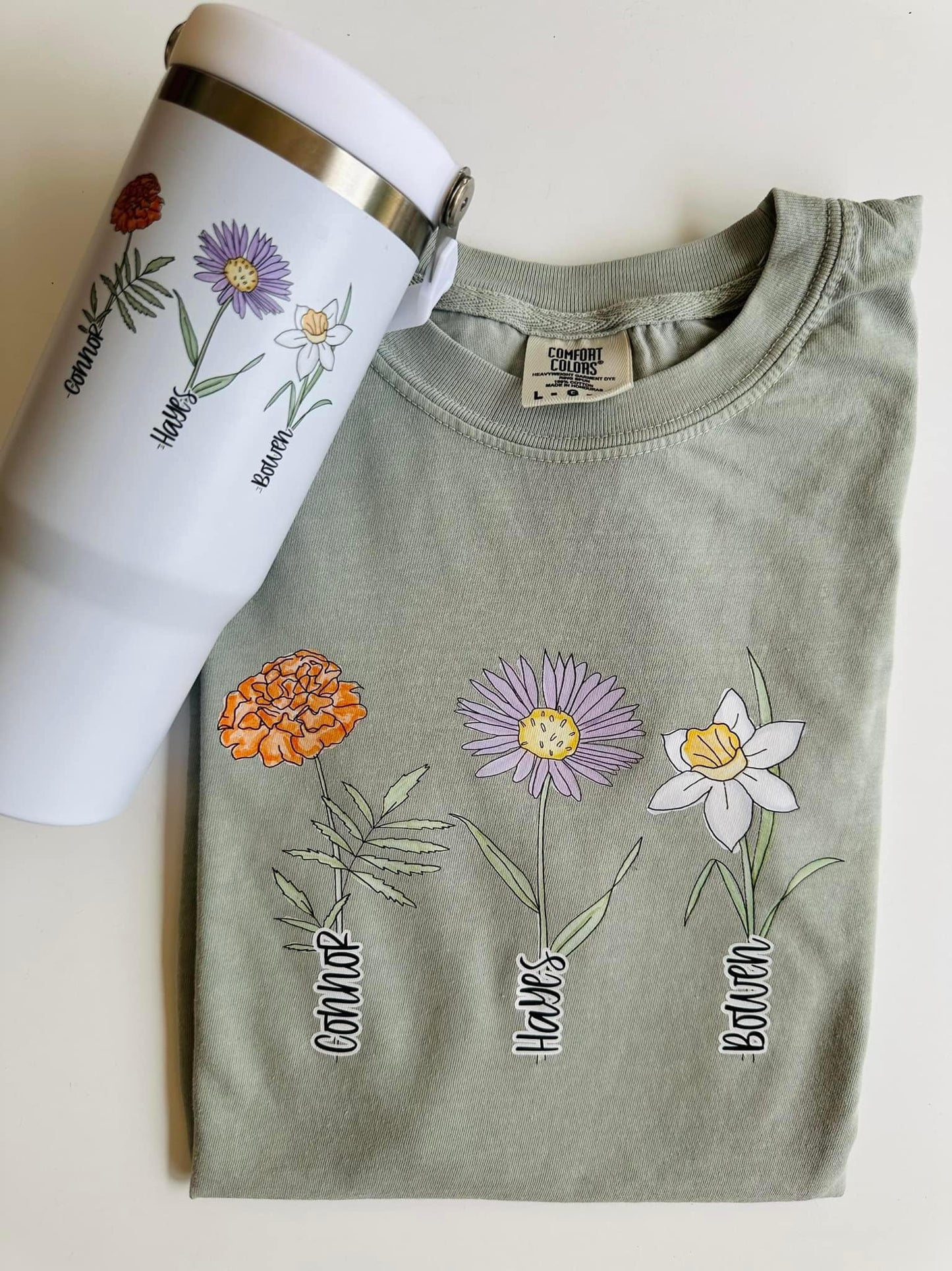 Birth Flower Custom Tee - Amy