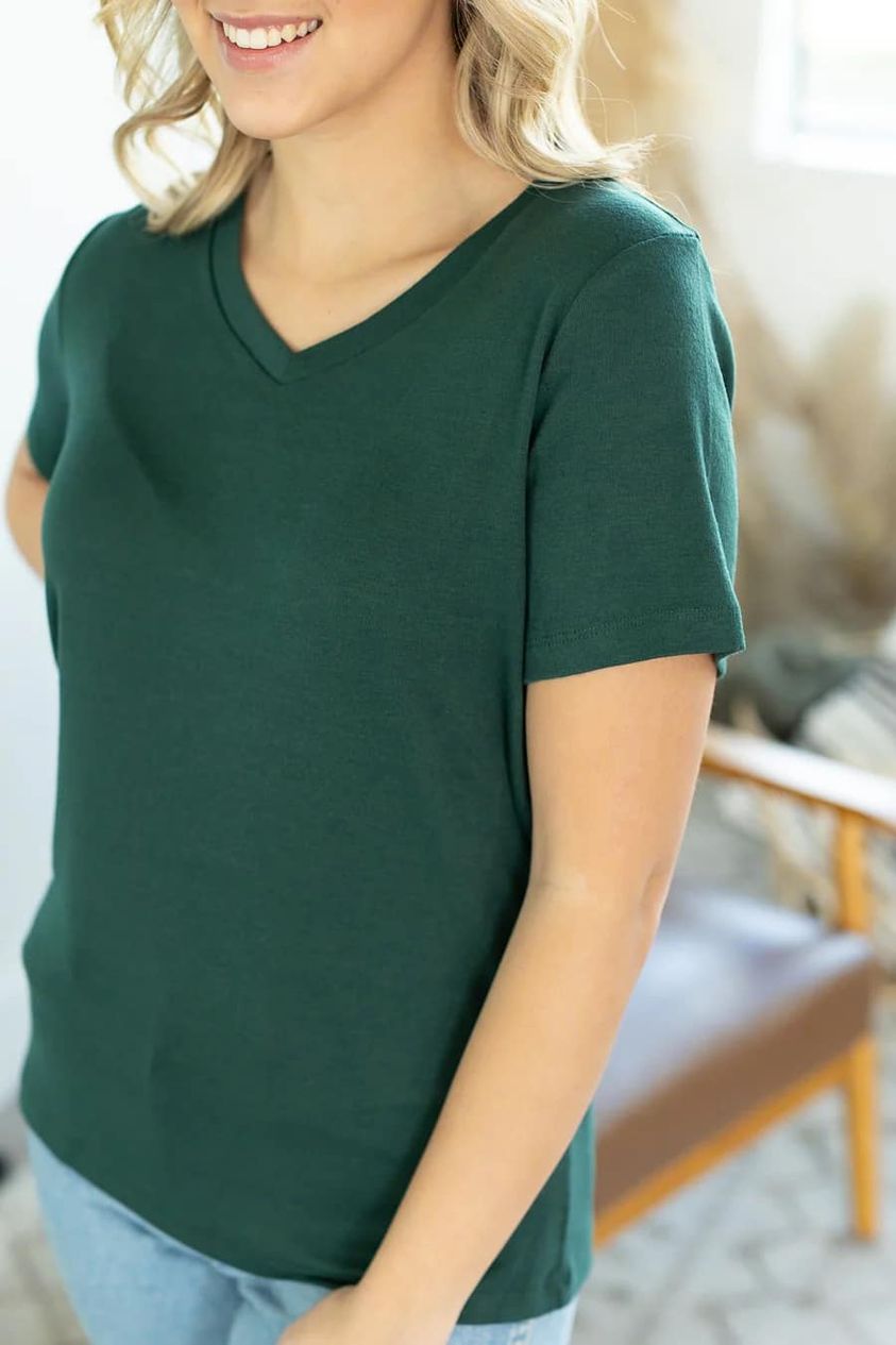 Skylar Short Sleeve Top - Evergreen FINAL SALE by Michelle Mae