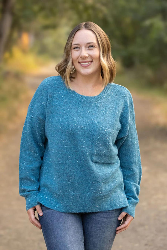 Blue Confetti Sweater by Michelle Mae