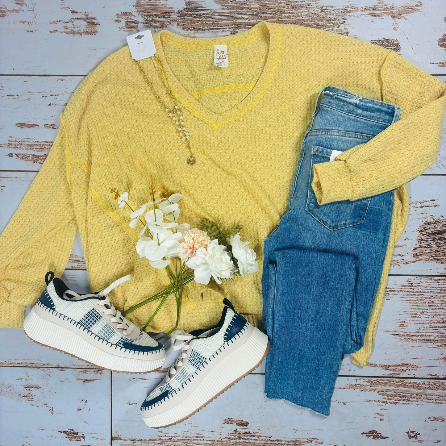 Sunny Waffle Knit Top