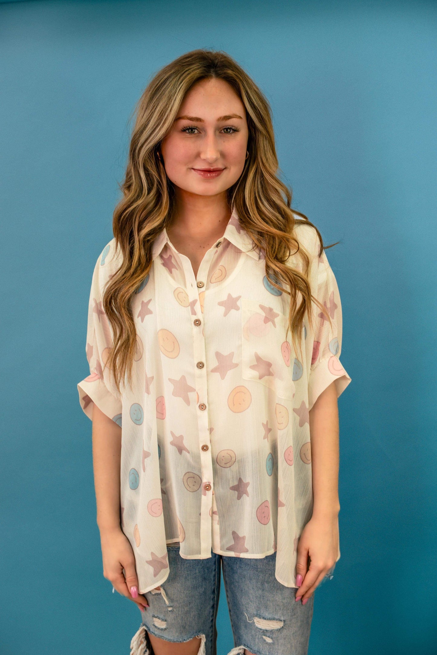 Sheena Sheer Button Down