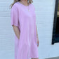 Penelope Solid Knit Dress in Pink