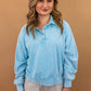 Presley Button Up Pullover in Blue