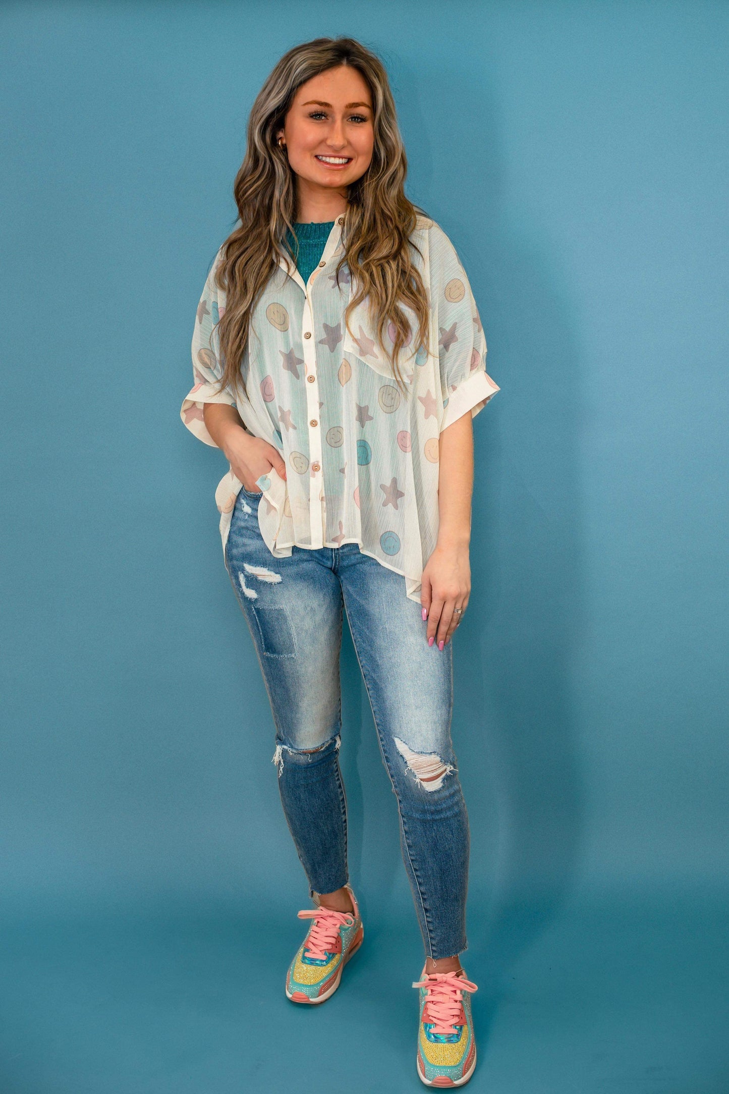 Sheena Sheer Button Down