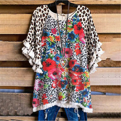 The Lanie Leopard Sleeve Tunic