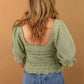 Chelsey Eyelet Knit Top in Sage