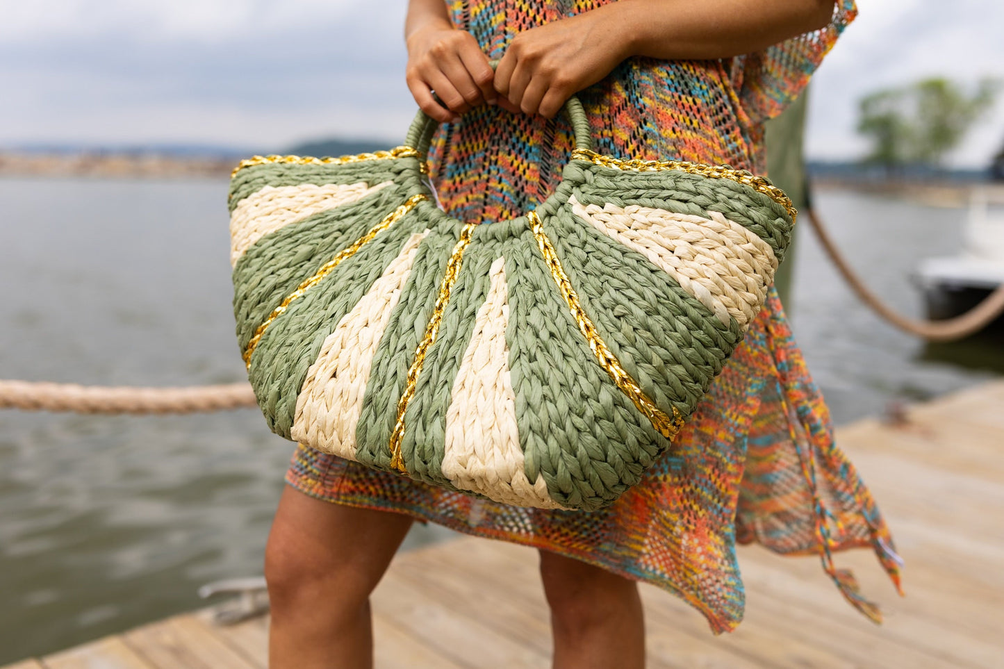 Woven Straw Tote Bag