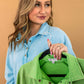 Presley Button Up Pullover in Blue