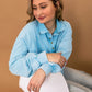 Presley Button Up Pullover in Blue