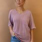 Rowan Ribbed Top in Rose