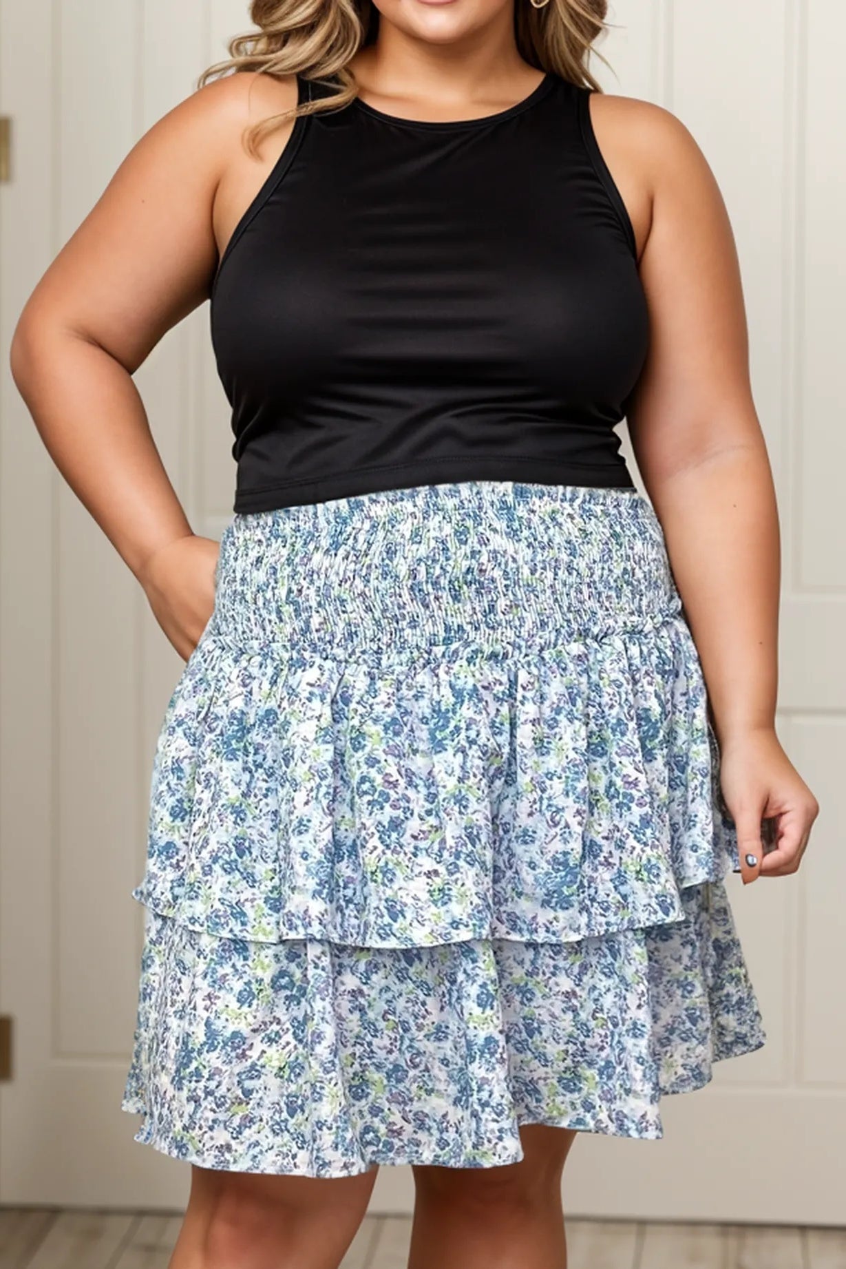 Gentle Garden Skirt - Blue