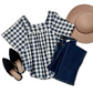 Navy Plaid Short Sleeve Top