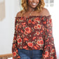 Rustic Floral Bell Sleeve Top