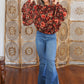 Rustic Floral Bell Sleeve Top