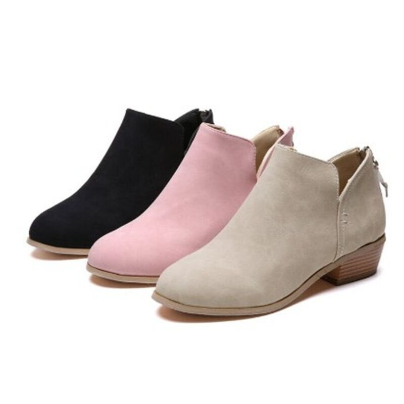 Low V-Cut booties with Back Zipper